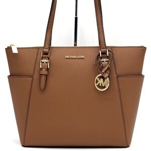 Michael Kors Large Charlotte TZ Tote Bag Luggage Brown
